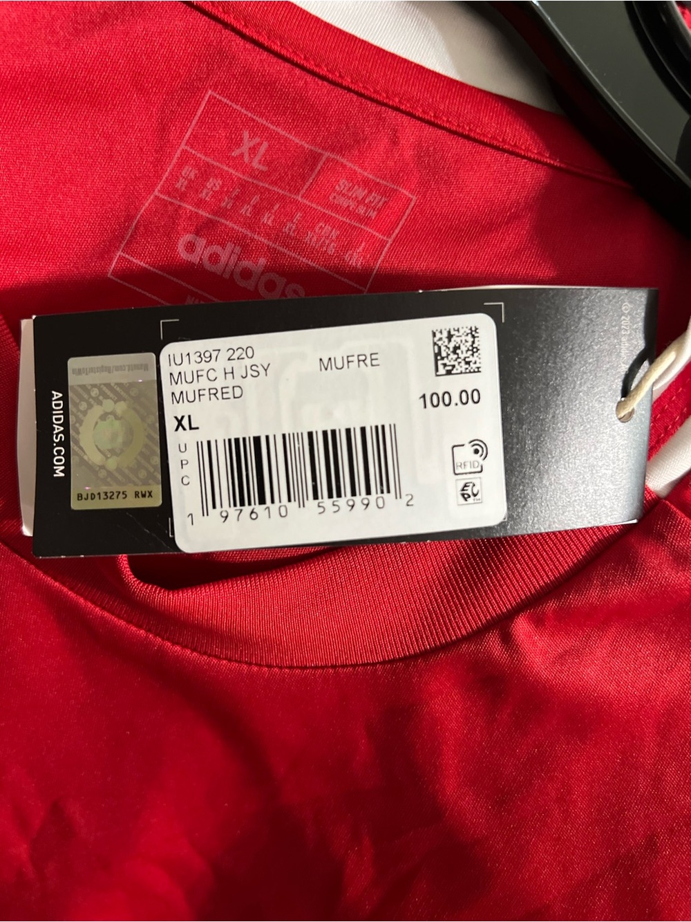 adidas Manchester United Red and White Home Jersey - Picture 9 of 11
